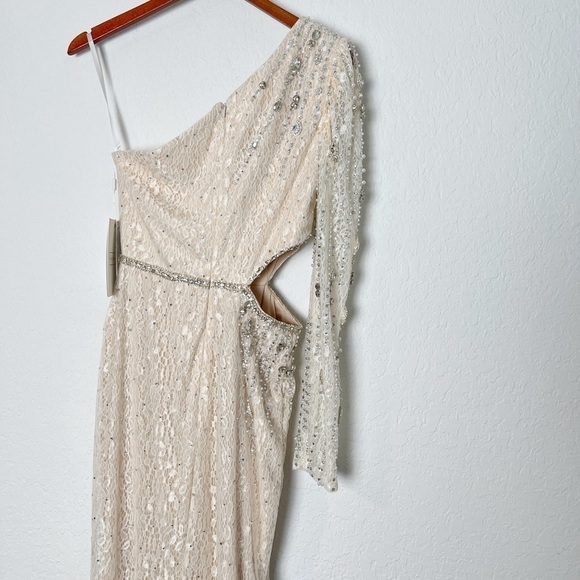 Mac Duggal Embellished One Shoulder Cut Out Gown - Picture 6 of 11